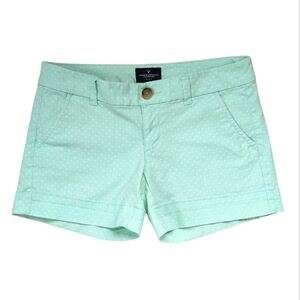 American Eagle Outfitters Midi Polka Dot Shorts 4 Mint Green Pockets